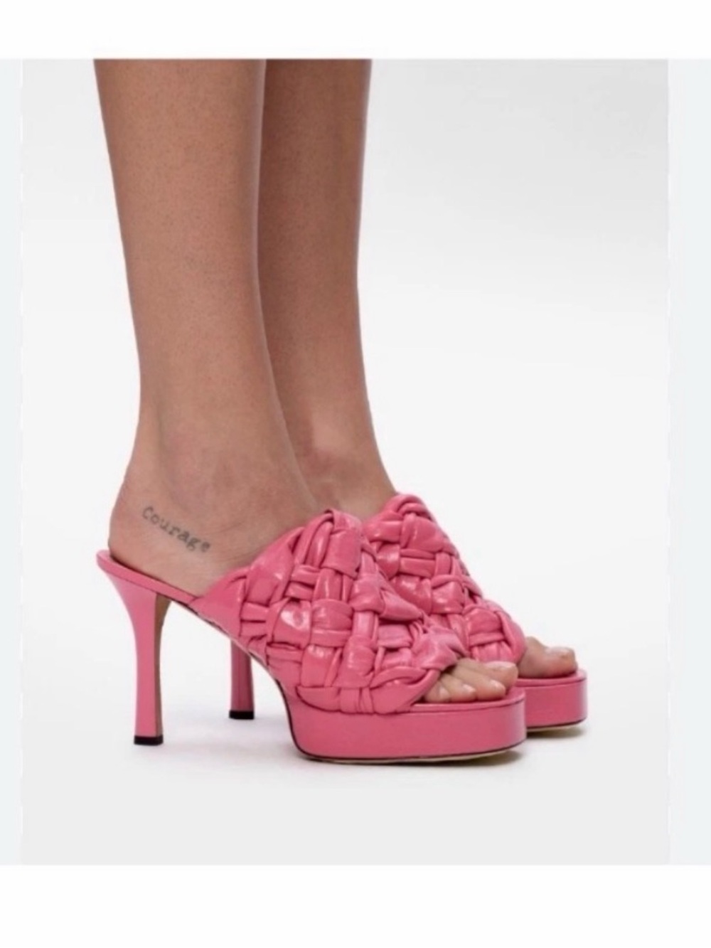 *NEW* Bottega Veneta Pink Intrecciato Weave Leather Sandals Sandals, Sz 40.5